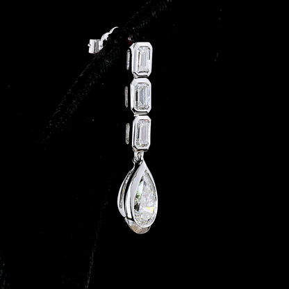 5.09 CTTW MIX Lab Diamond Hanging Earring (F Color and VS1 Clarity)