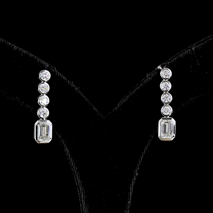 2.59 CTTW MIX Lab Diamond Hanging Earring 14k White Gold E Color and VS2 Clarity jewelry-spot-usa