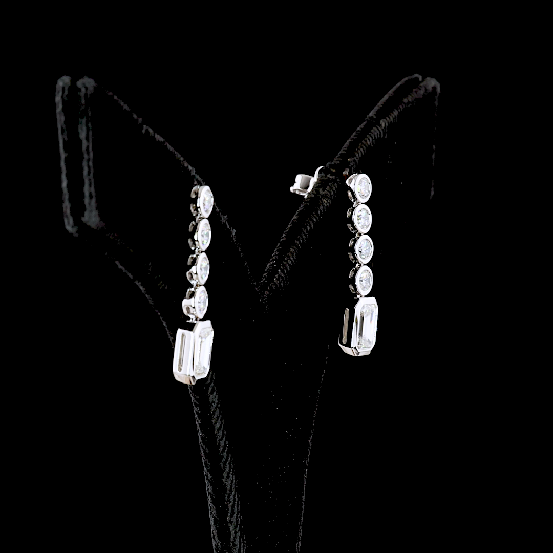 2.59 CTTW MIX Lab Diamond Hanging Earring 14k White Gold E Color and VS2 Clarity jewelry-spot-usa