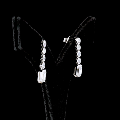 2.59 CTTW MIX Lab Diamond Hanging Earring 14k White Gold E Color and VS2 Clarity jewelry-spot-usa
