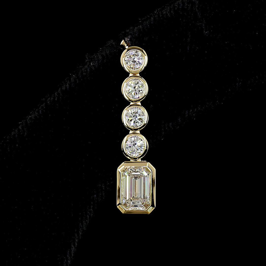 2.55 CTTW Emerald Lab Grown Diamond Hanging Earring Size 25.5 (E Color and VS Clarity)
