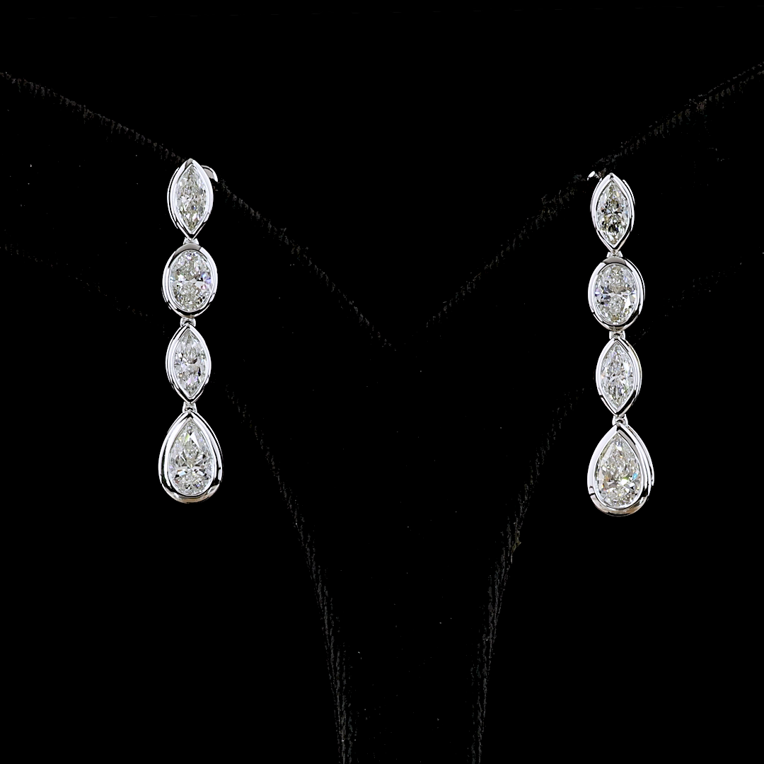 3.32 CTTW MIX Lab Diamond Hanging Earring 14k White Gold