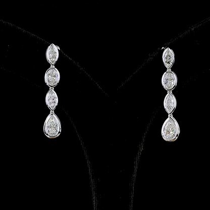 3.32 CTTW MIX Lab Diamond Hanging Earring 14k White Gold