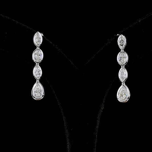3.32 CTTW MIX Lab Diamond Hanging Earring 14k White Gold