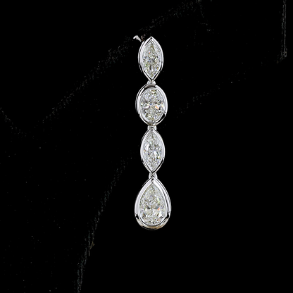 3.32 CTTW MIX Lab Diamond Hanging Earring 14k White Gold