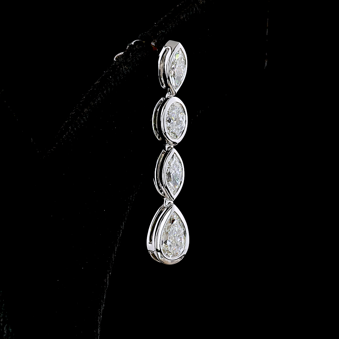 3.32 CTTW MIX Lab Diamond Hanging Earring 14k White Gold