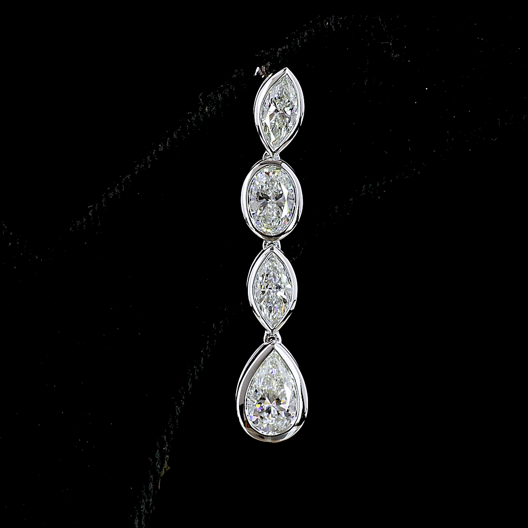3.67 CTTW MIX Lab Diamond Hanging Earring 14k White Gold E Color and VS2 Clarity jewelry-spot-usa