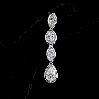 3.57 CTTW MIX Lab Diamond Hanging Earring 14k White Gold E Color and VS2 Clarity jewelry-spot-usa