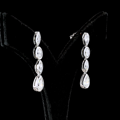 3.57 CTTW MIX Lab Diamond Hanging Earring 14k White Gold E Color and VS2 Clarity jewelry-spot-usa