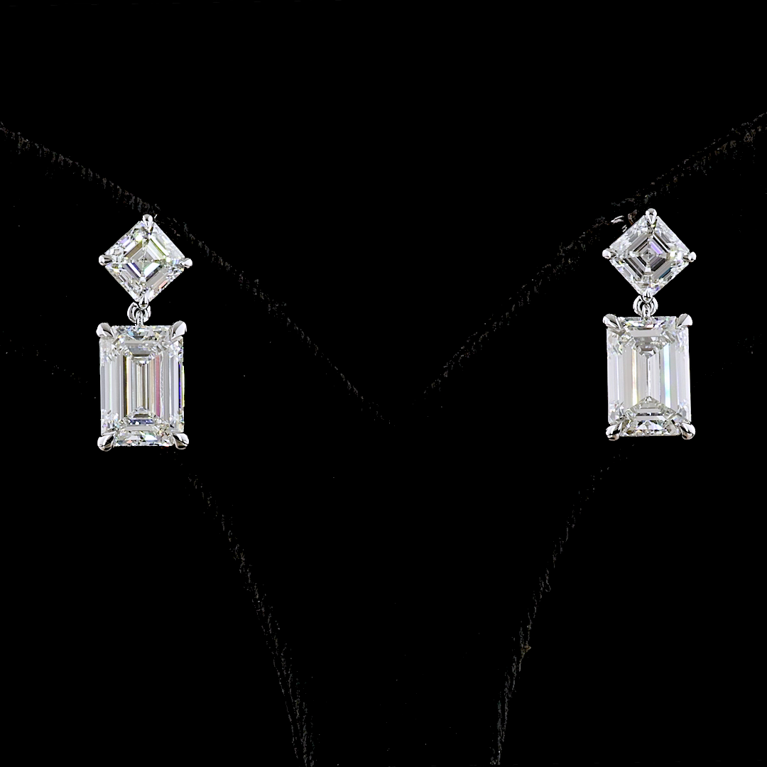 8.21 CTTW MIX Lab Diamond Hanging Earring (F Color and VS2 Clarity)