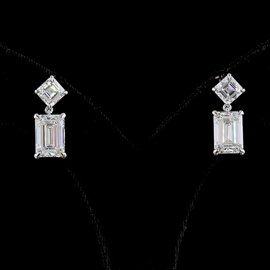 8.21 CTTW MIX Lab Diamond Hanging Earring (F Color and VS2 Clarity)