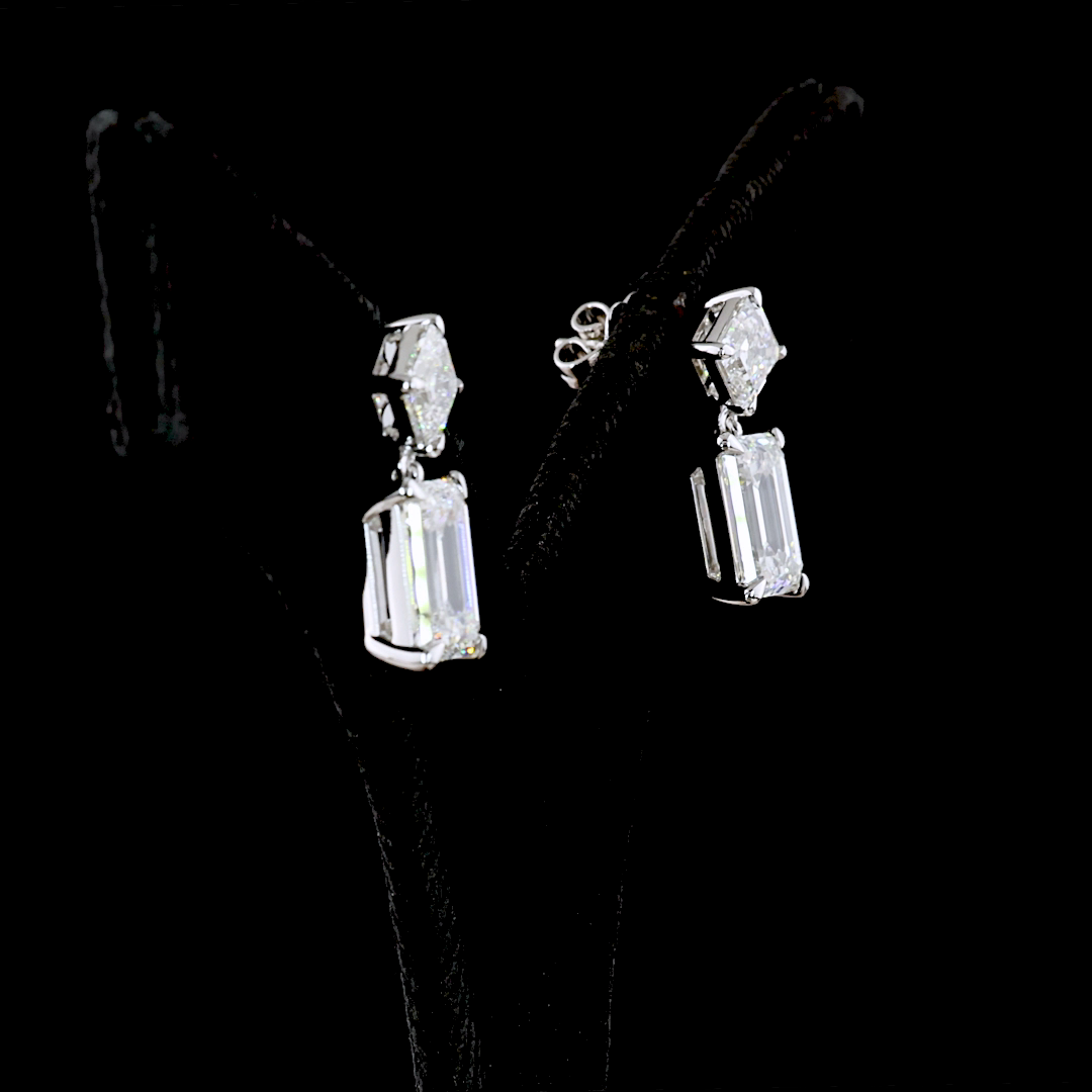 8.21 CTTW MIX Lab Diamond Hanging Earring (F Color and VS2 Clarity)