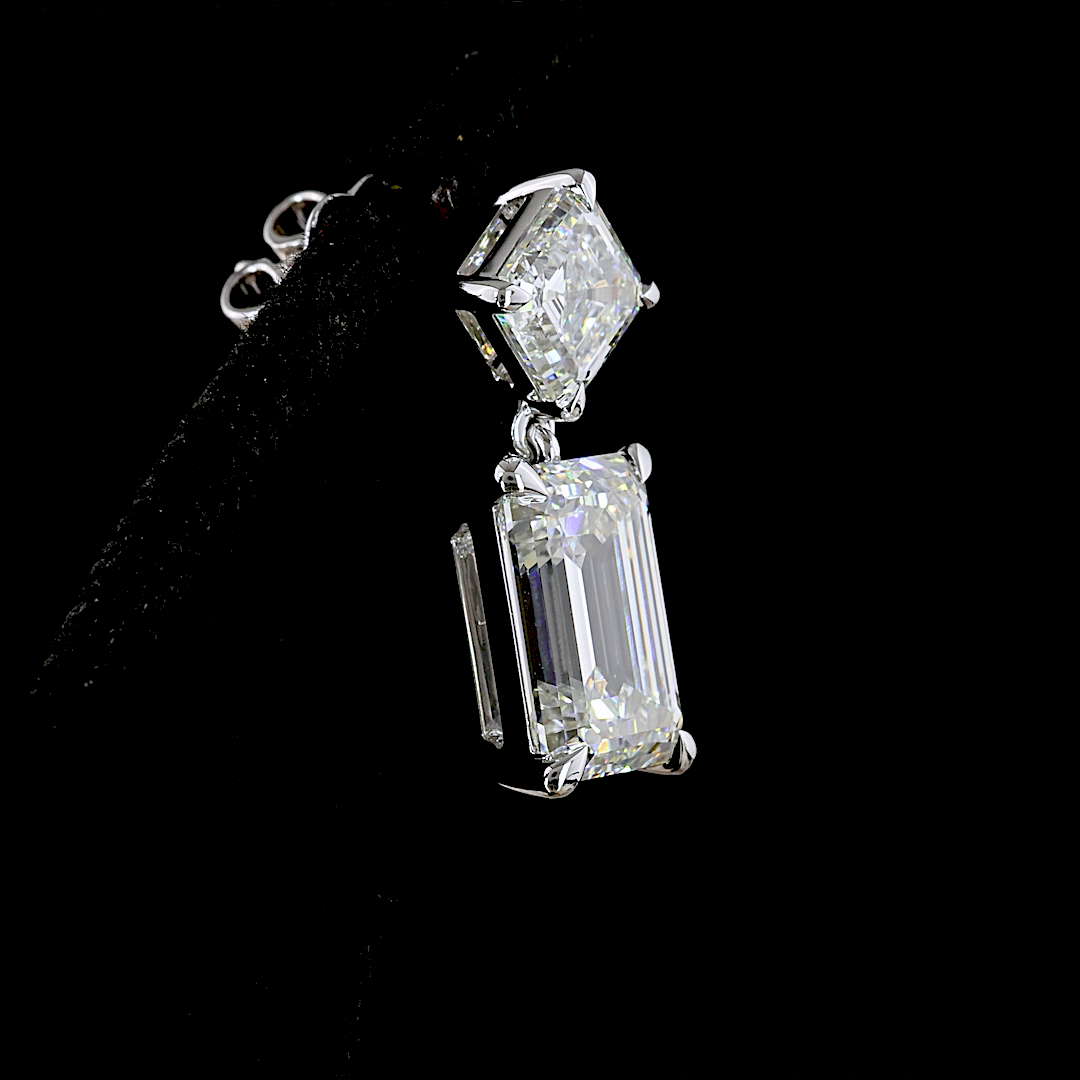 8.21 CTTW MIX Lab Diamond Hanging Earring (F Color and VS2 Clarity)