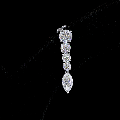 2.96 CTTW Marquise Lab Grown Diamond Hanging Earring Size 25.5