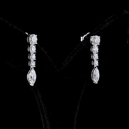 2.96 CTTW Marquise Lab Grown Diamond Hanging Earring Size 25.5