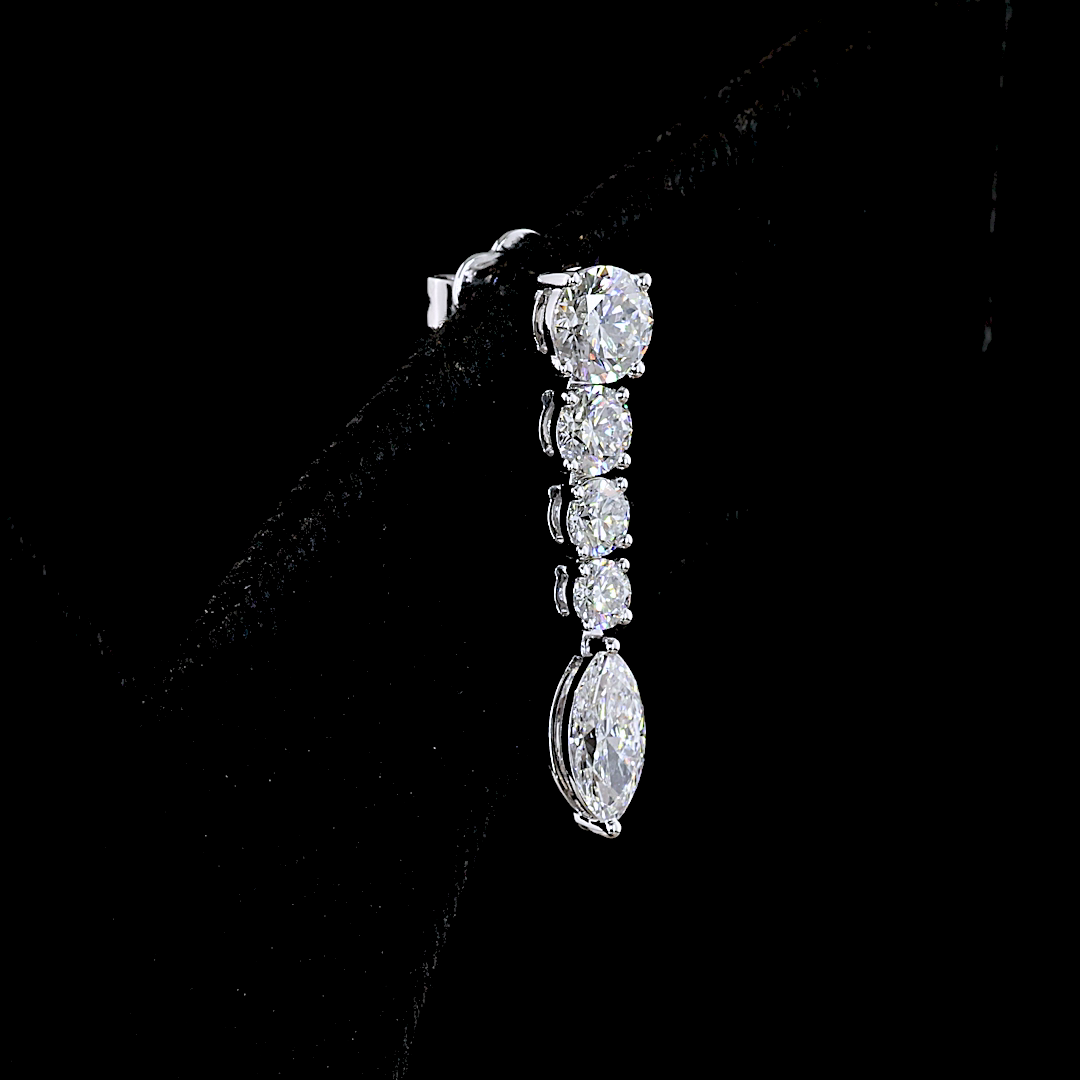 2.96 CTTW Marquise Lab Grown Diamond Hanging Earring Size 25.5