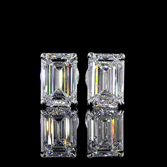 2.02 CTTW Emerald Lab Diamond Martini Earring 14k White Gold (D Color and VVS1 Clarity)