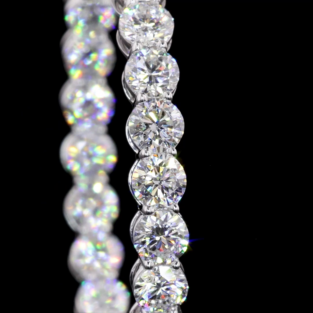 5.35 CTTW Round Lab Diamond Hoops Earring 14k White Gold F Color and VS2 Clarity jewelry-spot-usa