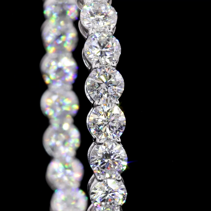 5.35 CTTW Round Lab Diamond Hoops Earring 14k White Gold F Color and VS2 Clarity jewelry-spot-usa