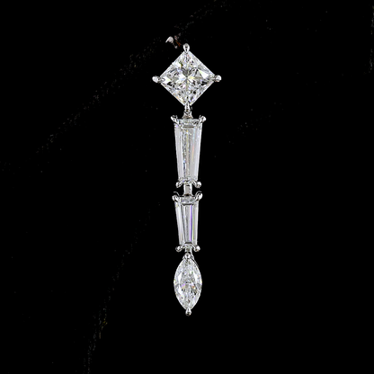 4.78 CTTW MIX Lab Grown Diamond Hanging Earring Size 35.7 (E Color and VVS2 Clarity)