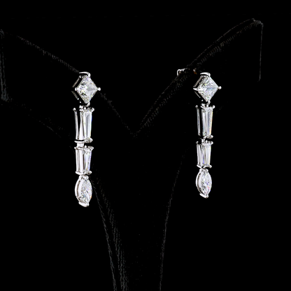4.78 CTTW MIX Lab Grown Diamond Hanging Earring Size 35.7 (E Color and VVS2 Clarity)
