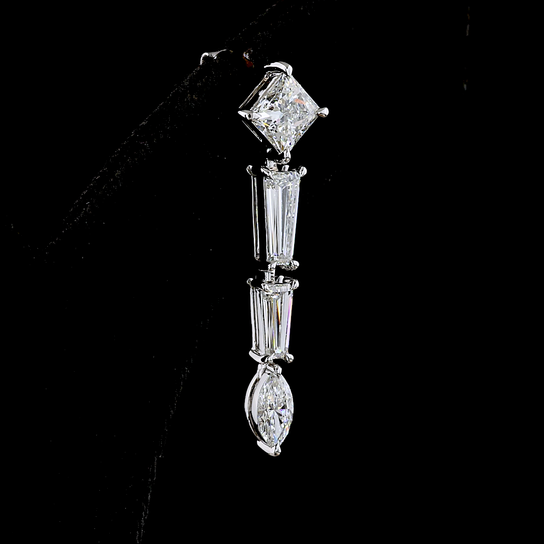 4.78 CTTW MIX Lab Grown Diamond Hanging Earring Size 35.7 (E Color and VVS2 Clarity)
