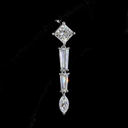 4.60 CTTW MIX Lab Grown Diamond Hanging Earring Size 35.7 (F Color and VS1 Clarity)