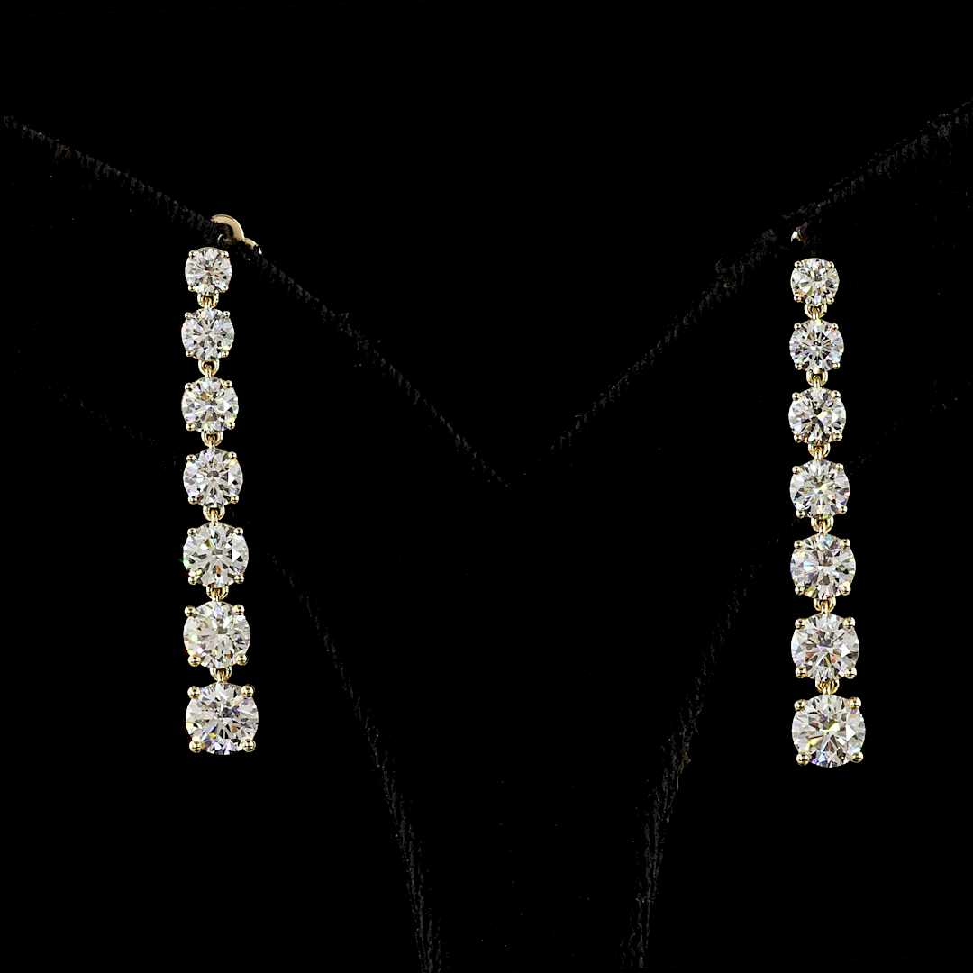 4.47 CTTW Round Lab Grown Diamond Hanging Earring Size 15.25 (E Color and VS Clarity)
