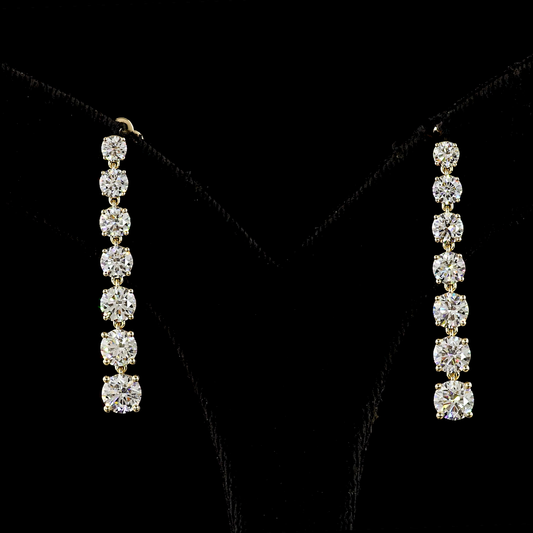 4.47 CTTW Round Lab Grown Diamond Hanging Earring Size 15.25 (E Color and VS Clarity)