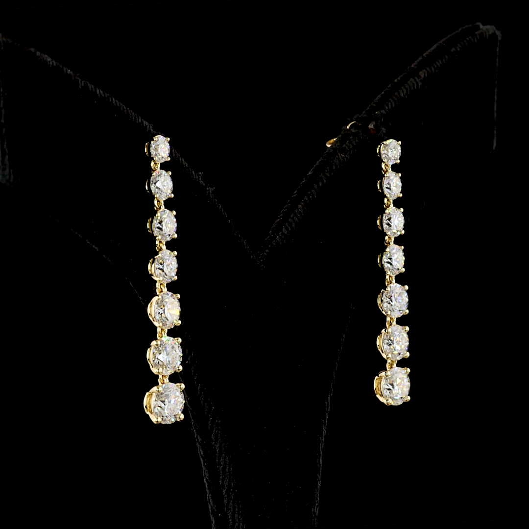 4.47 CTTW Round Lab Grown Diamond Hanging Earring Size 15.25 (E Color and VS Clarity)
