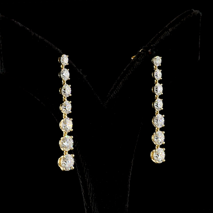 4.47 CTTW Round Lab Grown Diamond Hanging Earring Size 15.25 (E Color and VS Clarity)