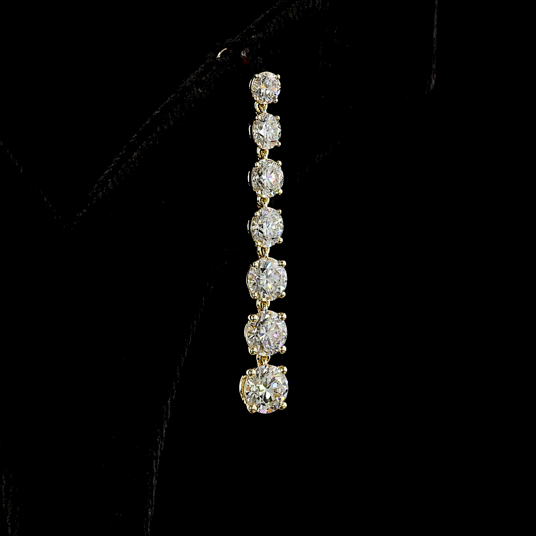 4.47 CTTW Round Lab Grown Diamond Hanging Earring Size 15.25 (E Color and VS Clarity)
