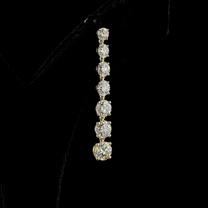 4.47 CTTW Round Lab Grown Diamond Hanging Earring Size 15.25 (E Color and VS Clarity)