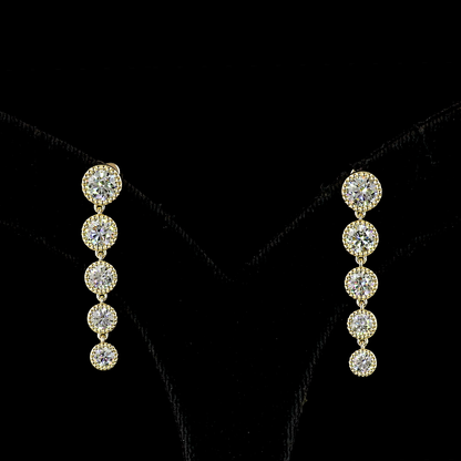 2.80 CTTW Round Lab Diamond Hanging Earring