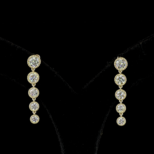 2.80 CTTW Round Lab Diamond Hanging Earring