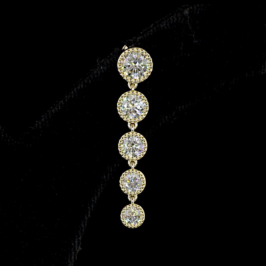 2.80 CTTW Round Lab Diamond Hanging Earring