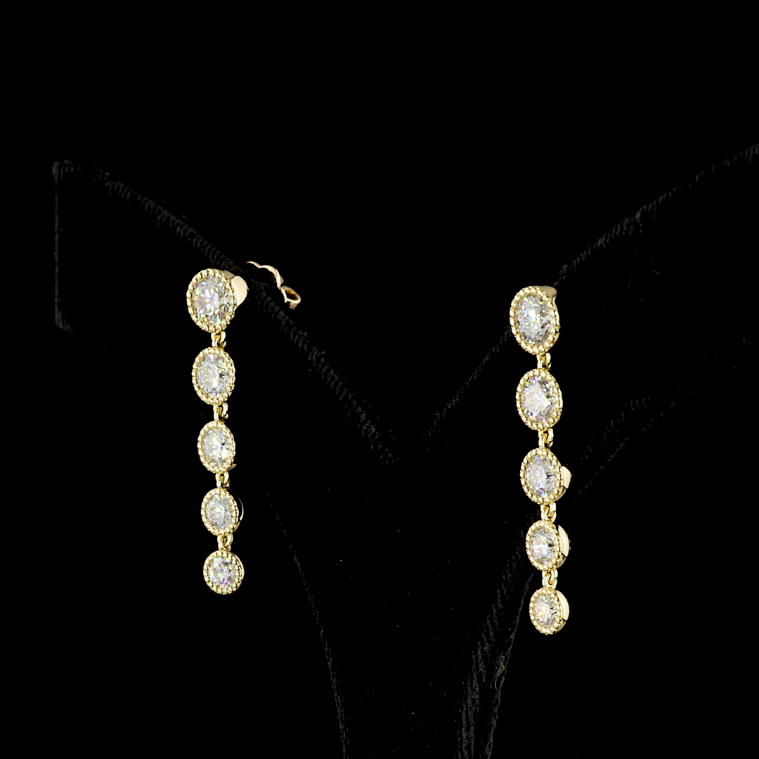 2.80 CTTW Round Lab Diamond Hanging Earring