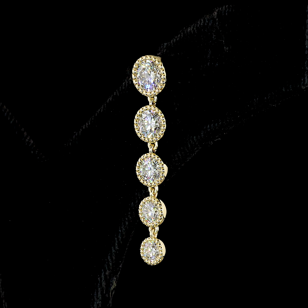 2.80 CTTW Round Lab Diamond Hanging Earring