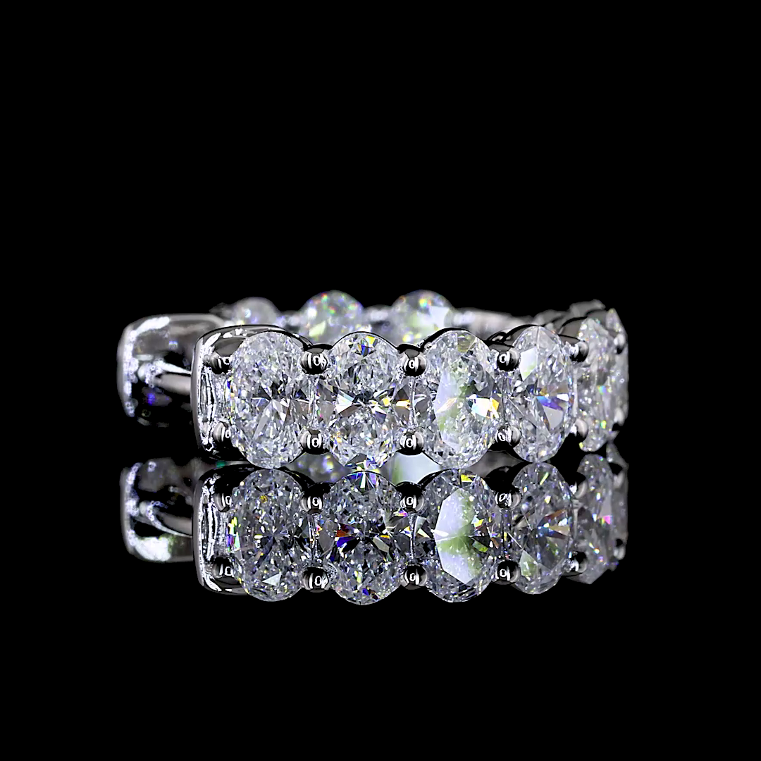 2.00 CTTW Oval Lab Grown Diamond Huggies Earring 14.1mm (E Color and VS Clarity)