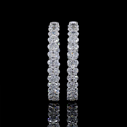 4.93 CTTW Oval Lab Grown Diamond Hoops Earring 28mm