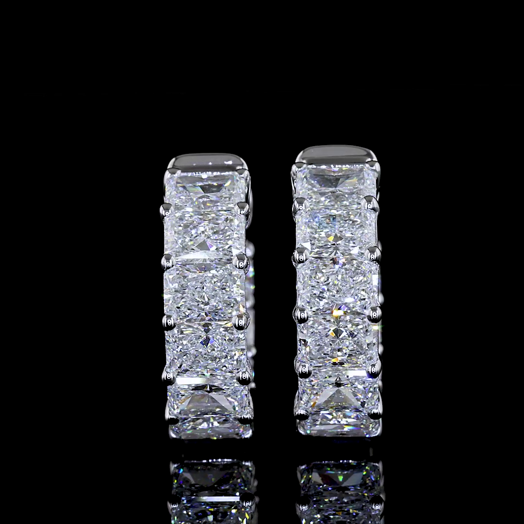 2.99 CTTW Radiant Lab Diamond Huggies Earring