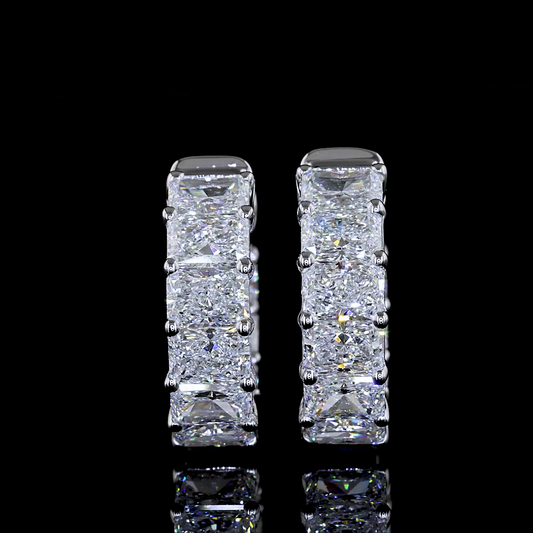 2.99 CTTW Radiant Lab Diamond Huggies Earring