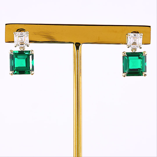 1.26 CTTW Asscher Lab Diamond Hanging Earring