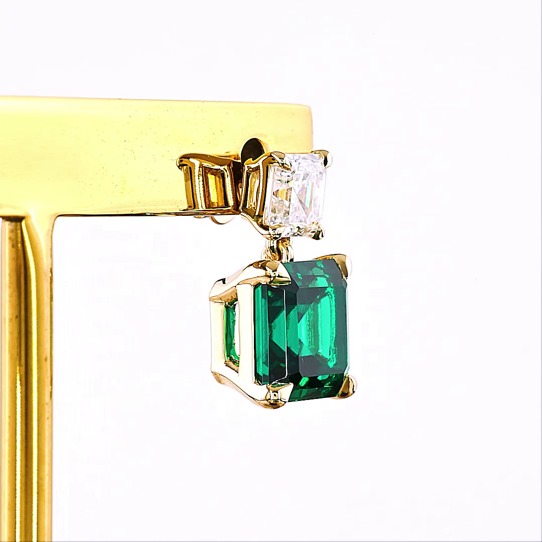 1.26 CTTW Asscher Lab Diamond Hanging Earring