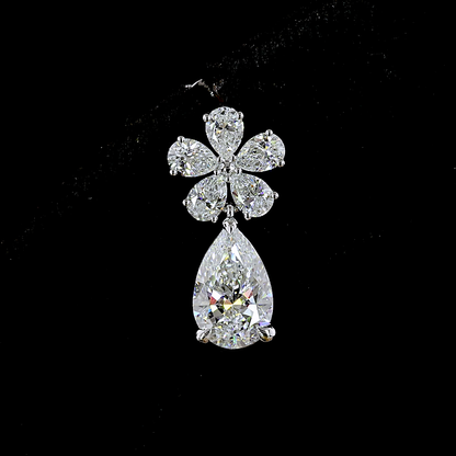 2.71 CTTW Pear Lab Diamond Hanging Earring (E Color and VS Clarity)