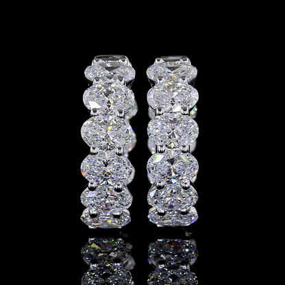 6.18 CTTW Oval Lab Diamond Huggies Earring