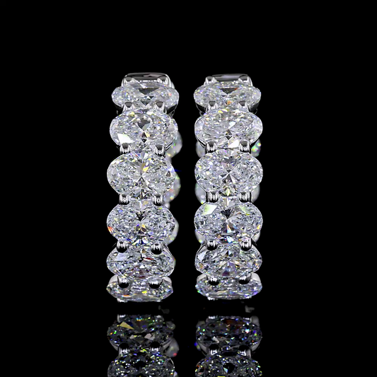 6.18 CTTW Oval Lab Diamond Huggies Earring