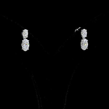 2.12 CTTW Oval Lab Grown Diamond Hanging Earring Size 13.25