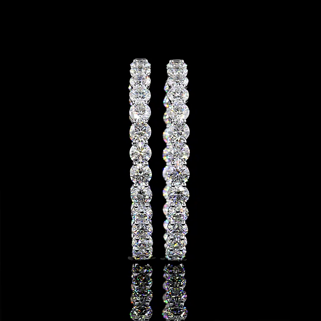 24.94 CTTW Round Lab Grown Diamond Hoops Earring 50.8mm