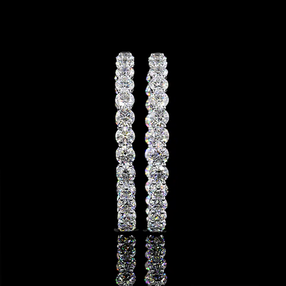 24.94 CTTW Round Lab Grown Diamond Hoops Earring 50.8mm
